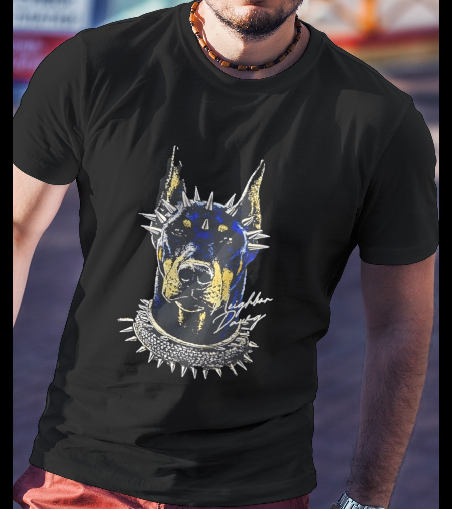 Neighbor Dawg Doberman Pinscher Spiked Collar T-Shirt