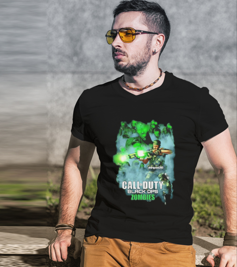 Call Of Duty Black Ops Zombies Tank Dempsey Battle Scene T-Shirt