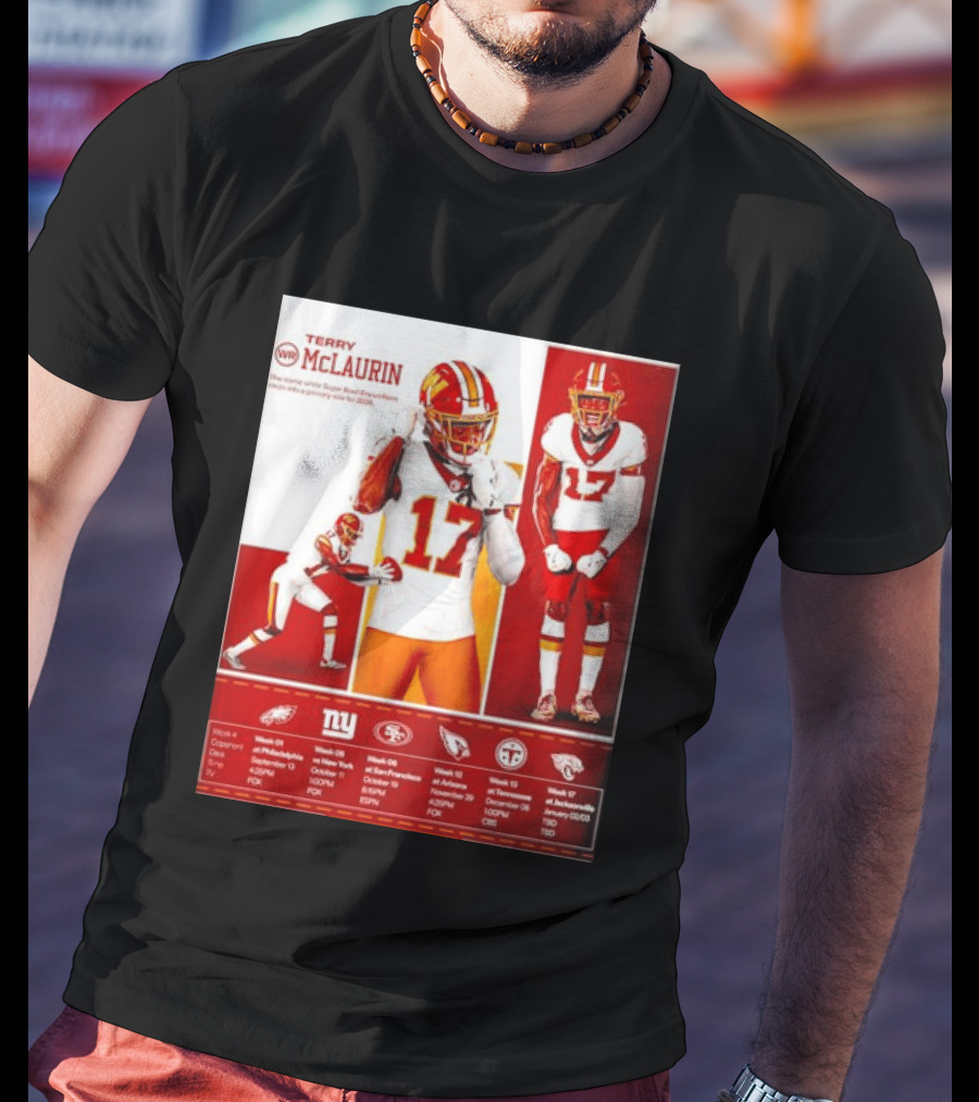 Terry McLaurin Washington Commanders 2026 Schedule NFL Football 17 Jersey Fan Gear T-Shirt