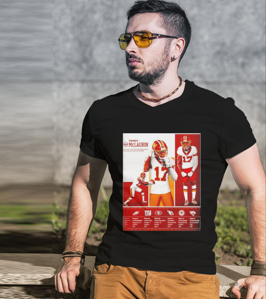Terry McLaurin Washington Commanders 2026 Schedule NFL Football 17 Jersey Fan Gear T-Shirt
