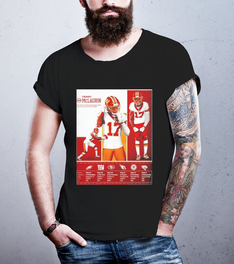 Terry McLaurin Washington Commanders 2026 Schedule NFL Football 17 Jersey Fan Gear T-Shirt