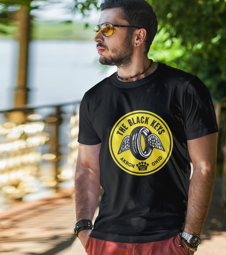 The Black Keys Easy Eye Sound Akron Ohio Winged Tire T-Shirt