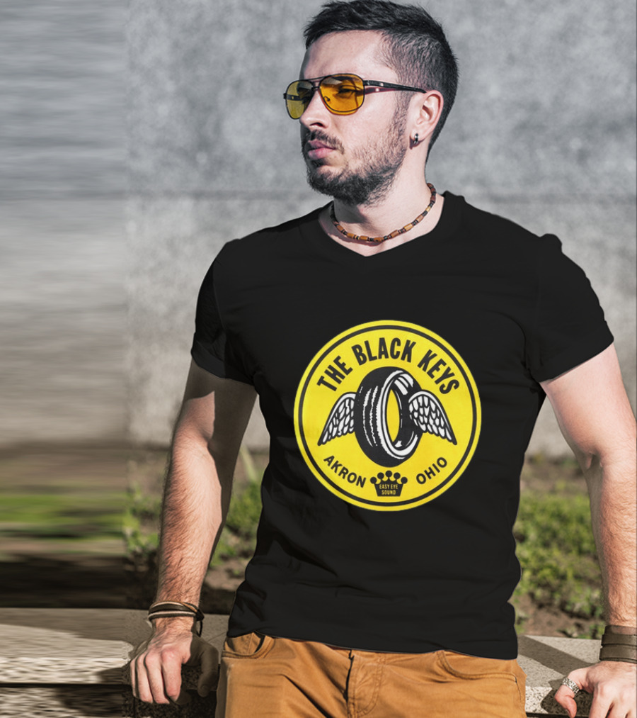 The Black Keys Easy Eye Sound Akron Ohio Winged Tire T-Shirt