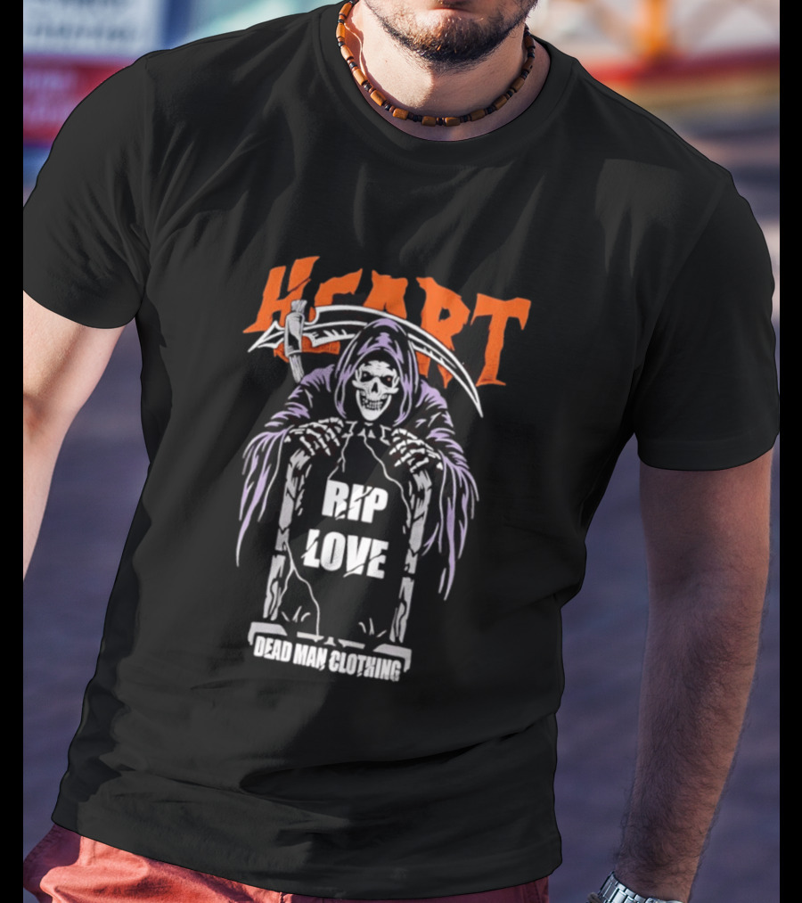 Heart Rip Love Grim Reaper Dead Man Clothing T-Shirt