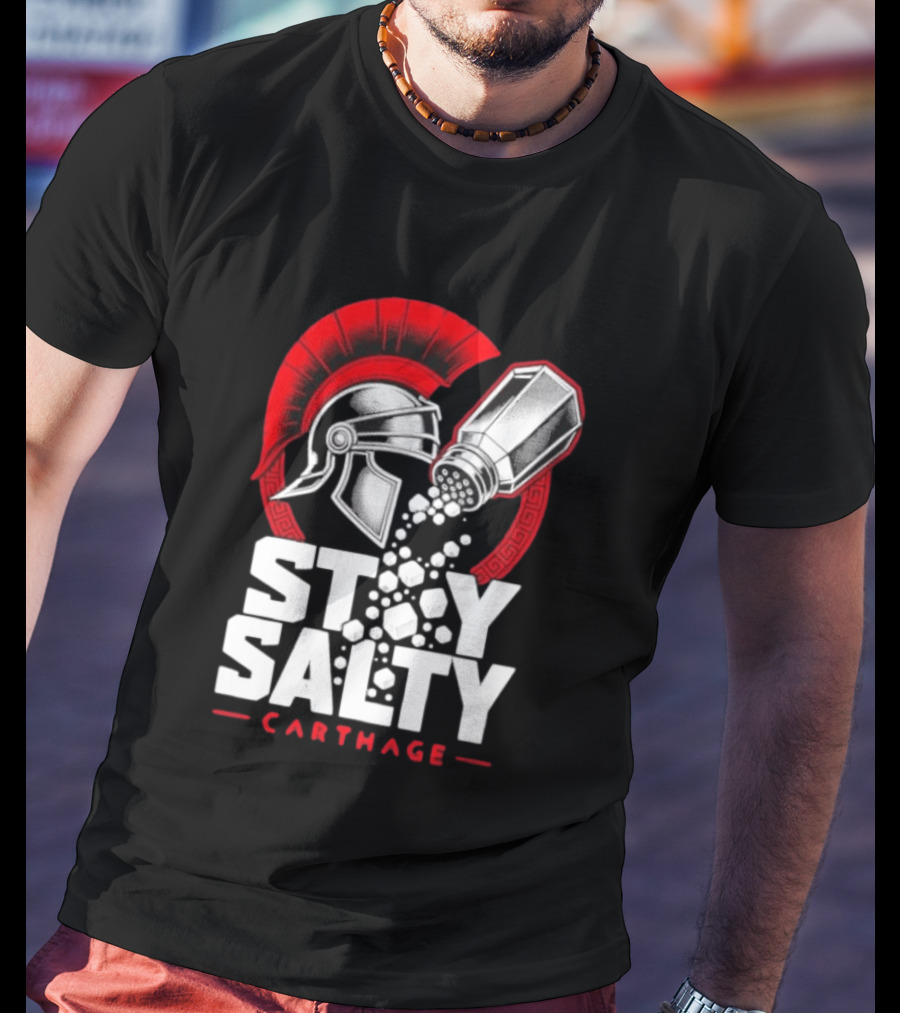 Stay Salty Carthage Roman Republic Rome Punic Wars Greek Helmet Salt Shaker T-Shirt