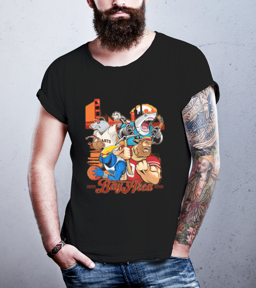San Francisco Bay Area Giants Sharks Warriors 49ers Sports Collage T-Shirt