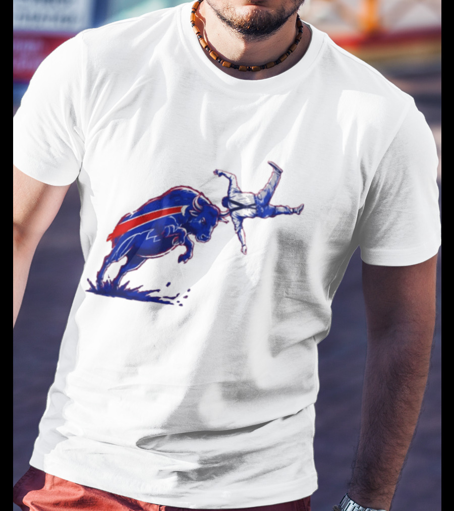 Buffalo Bills 2026 Bold Charging Buffalo Icon With Red Streak T-Shirt