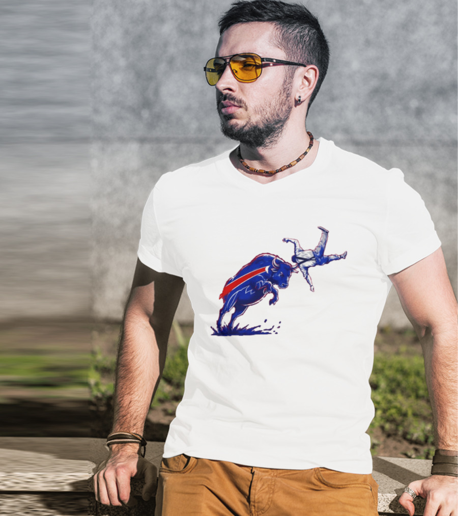 Buffalo Bills 2026 Bold Charging Buffalo Icon With Red Streak T-Shirt