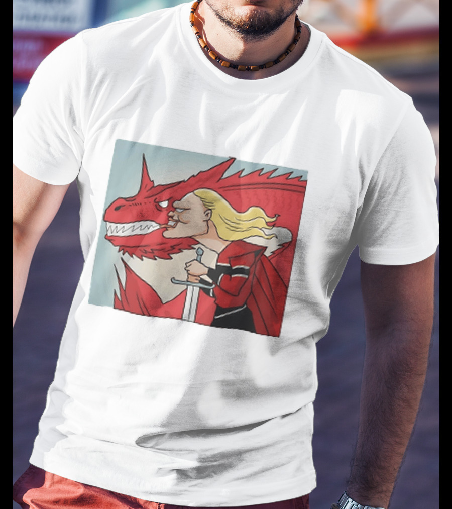 Haaland Norway Dragon Rider Caricature T-Shirt
