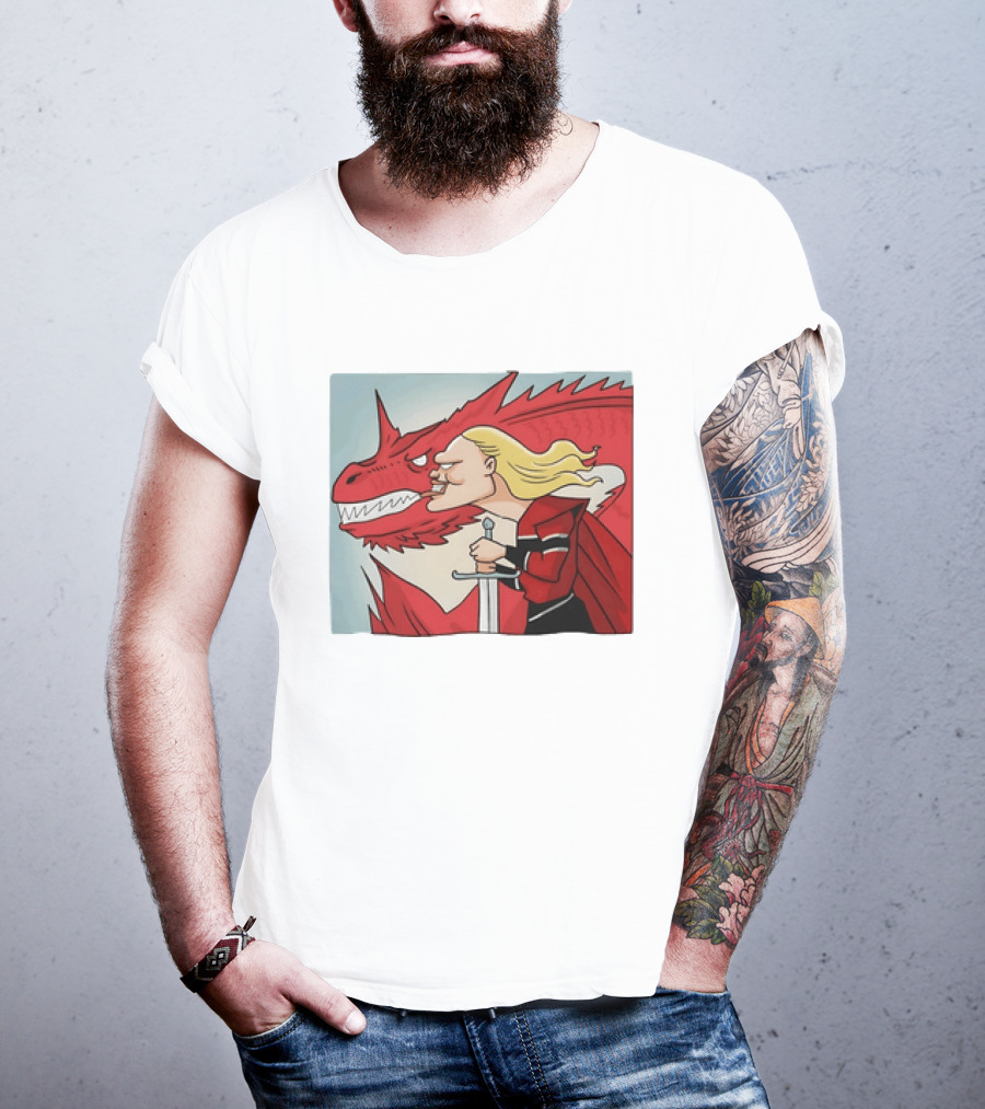 Haaland Norway Dragon Rider Caricature T-Shirt