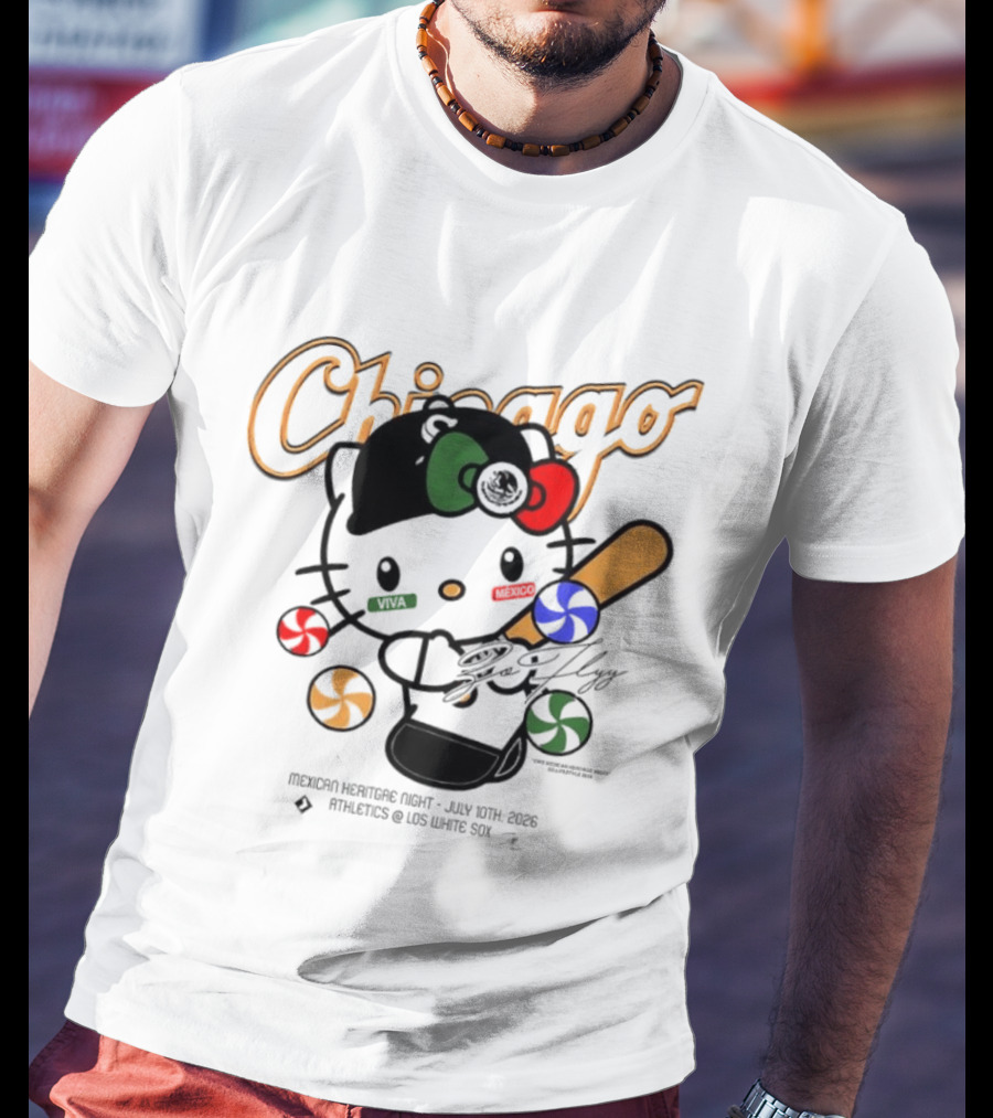 Hello Kitty Chicago White Sox Mexican Heritage Night July 10 2026 Athletics Los White Sox T-Shirt