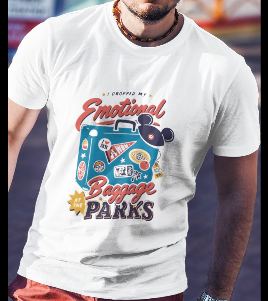 I Dropped My Emotional Baggage In Disney World Parks With Travel Suitcase And Mickey Ears T-Shirt