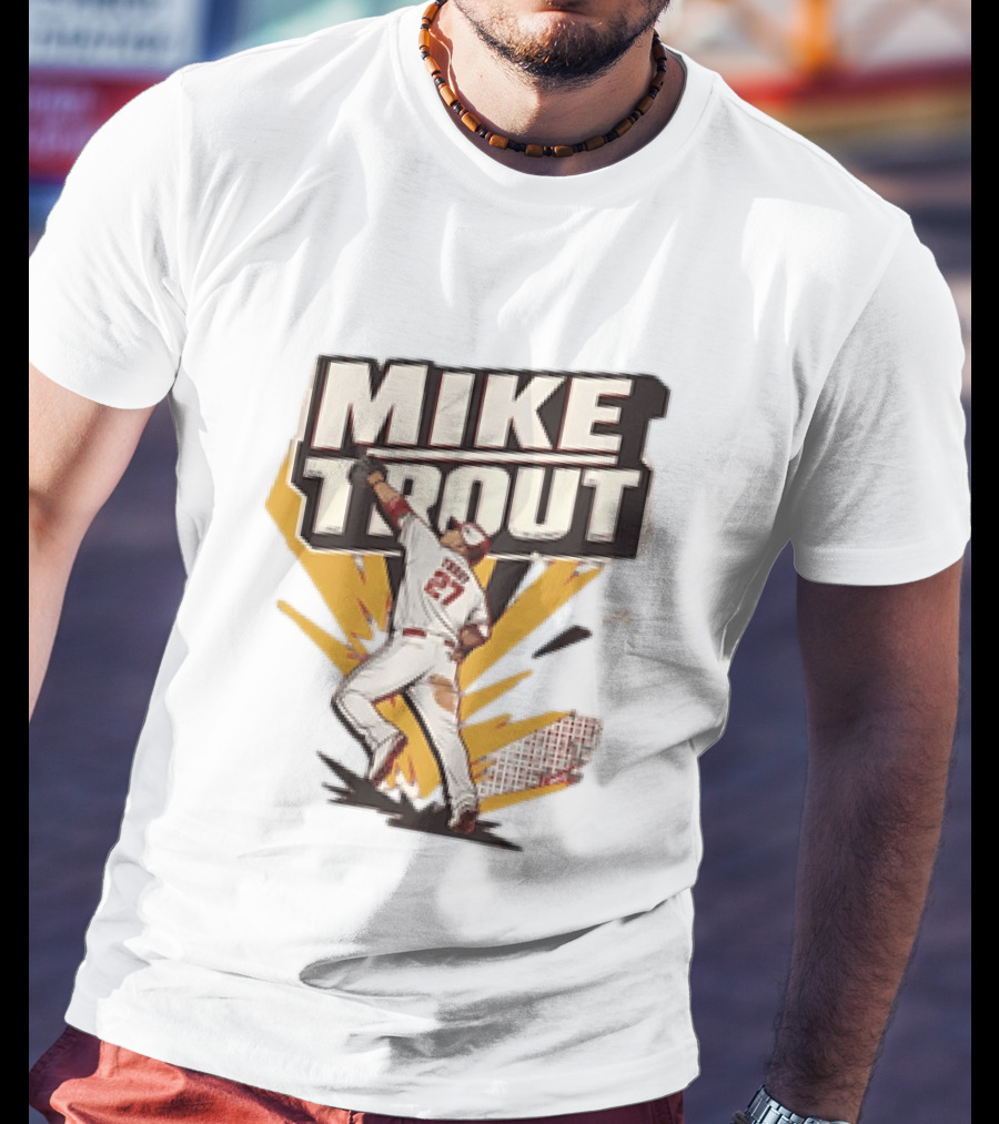 Mike Trout 27 Los Angeles Angels Baseball T-Shirt