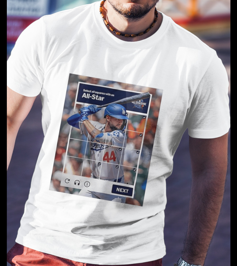Select All Squares With An All Star Los Angeles Dodgers Baseball Meme T-Shirt
