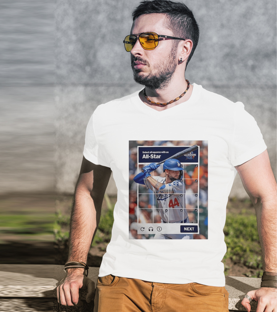 Select All Squares With An All Star Los Angeles Dodgers Baseball Meme T-Shirt