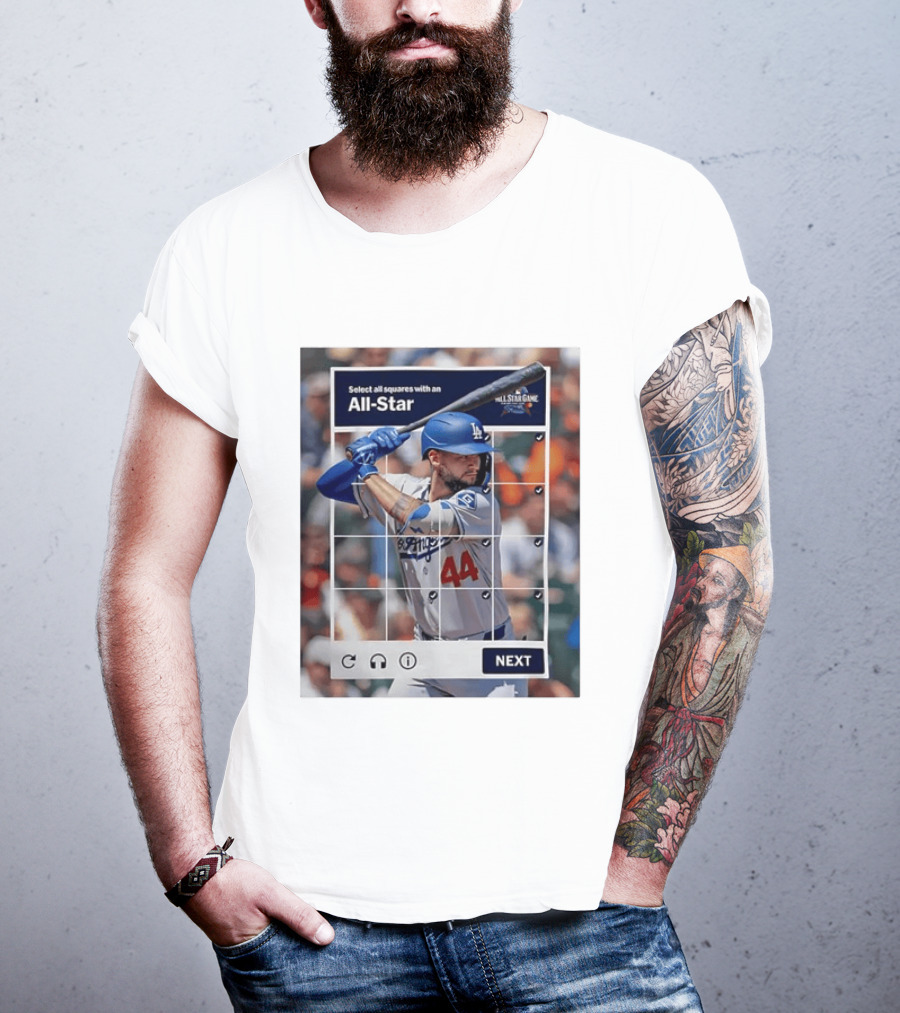 Select All Squares With An All Star Los Angeles Dodgers Baseball Meme T-Shirt