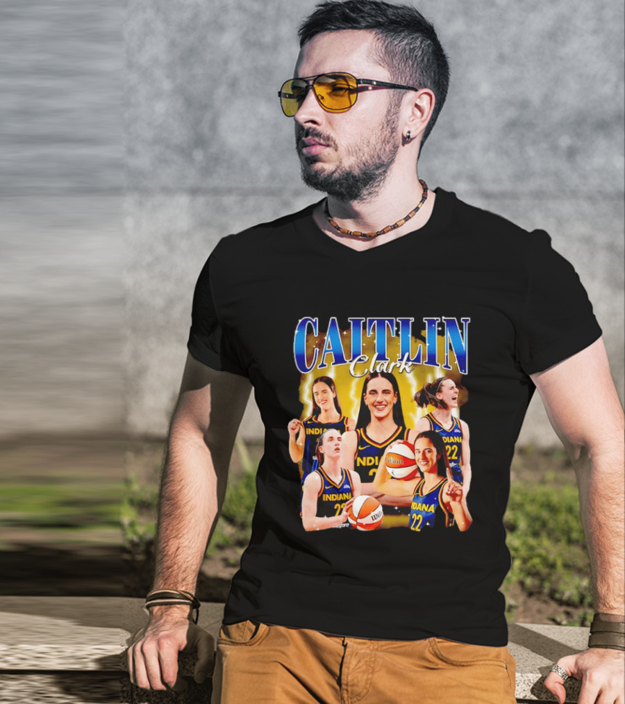 Caitlin Clark 22 Indiana Fever Basketball Star Player Highlights T-Shirt