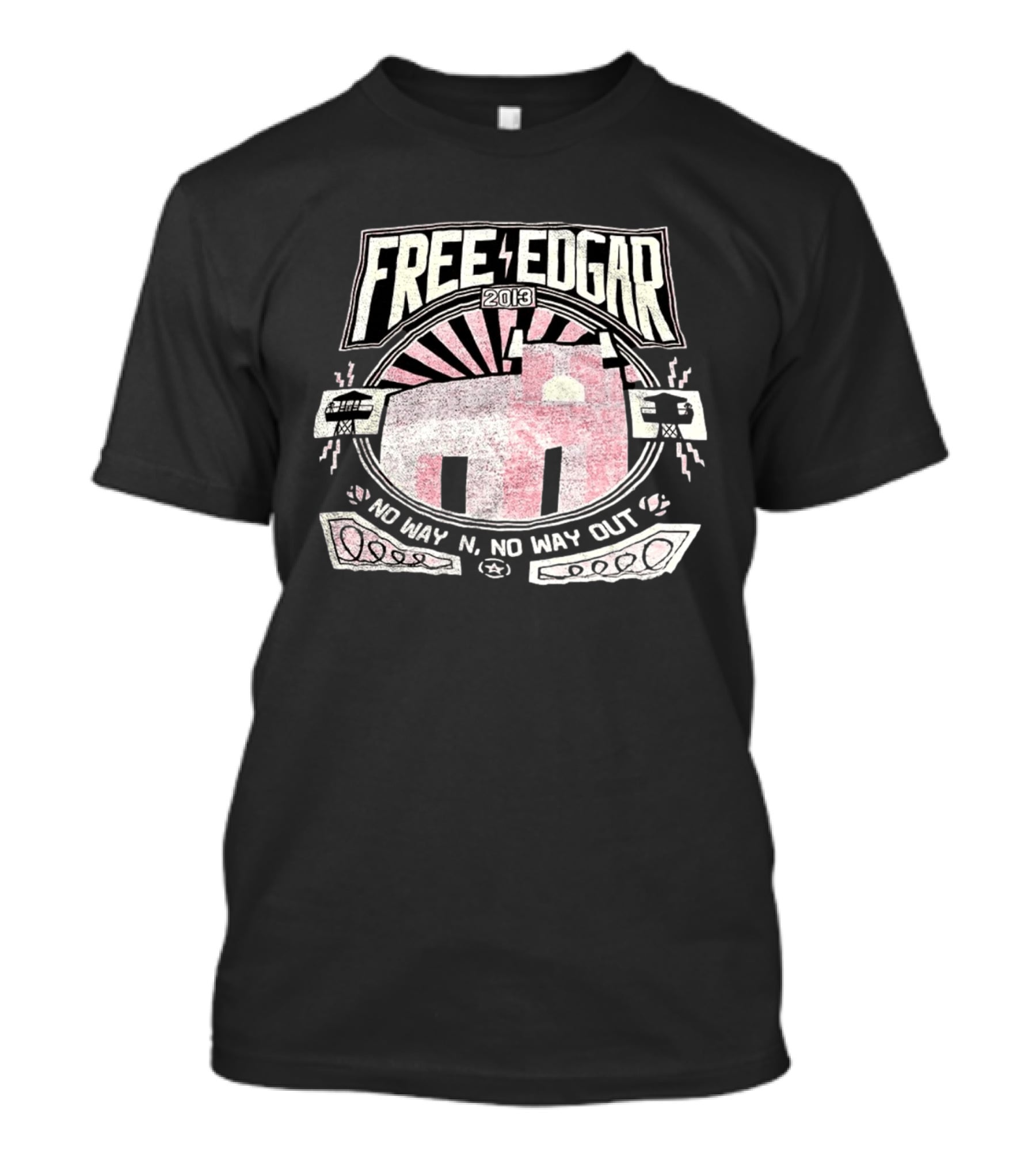 Free Edgar 2013 No Way In No Way Out Vintage Style Prison T-Shirt