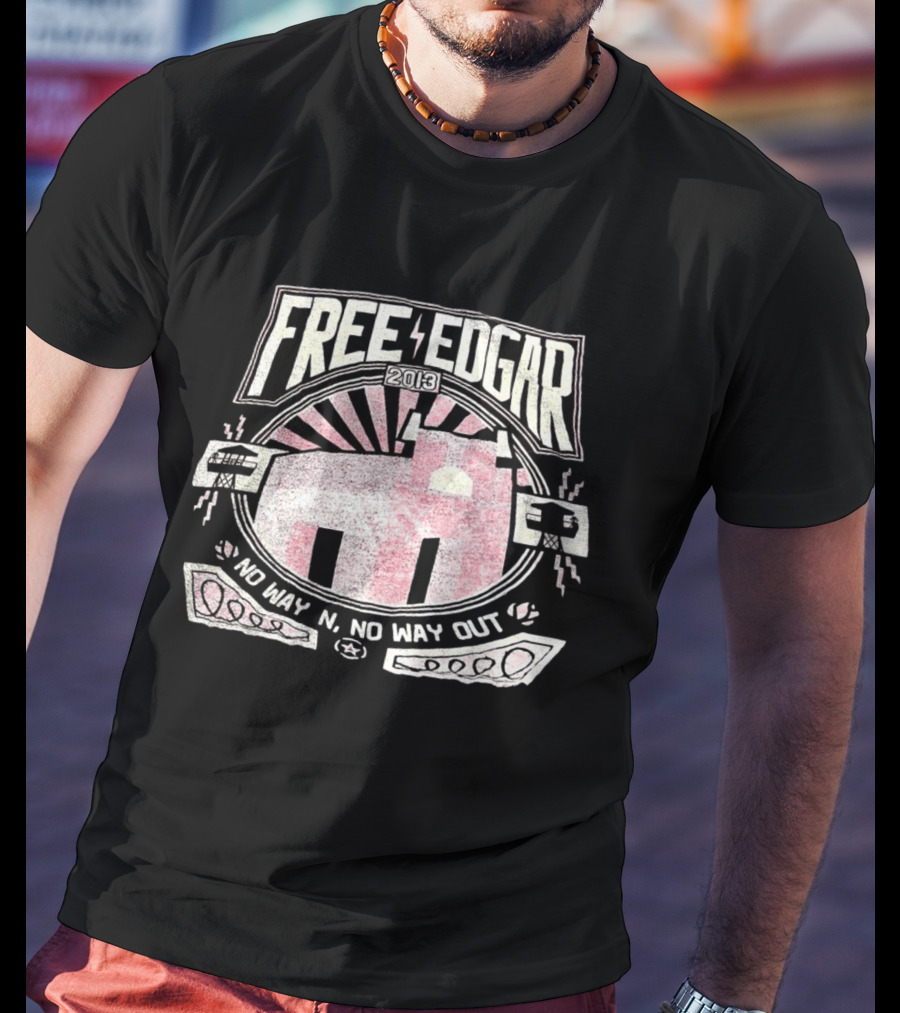Free Edgar 2013 No Way In No Way Out Vintage Style Prison T-Shirt