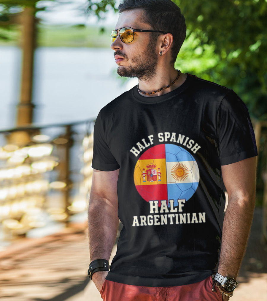 Half Spanish Half Argentinian Flag Ball T-Shirt