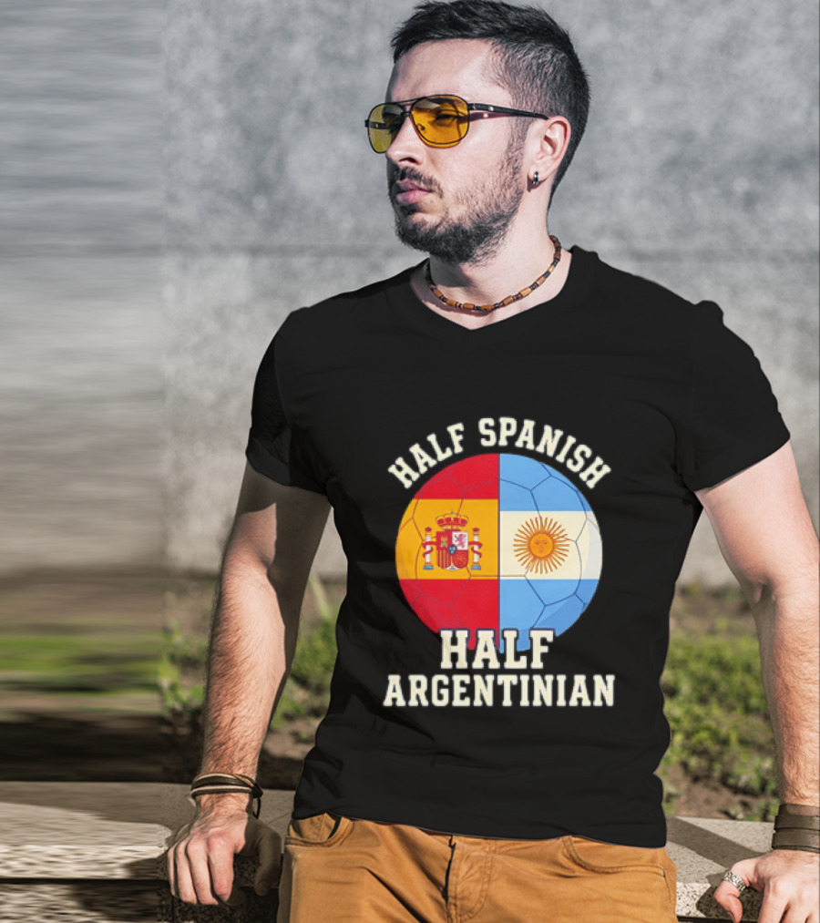 Half Spanish Half Argentinian Flag Ball T-Shirt