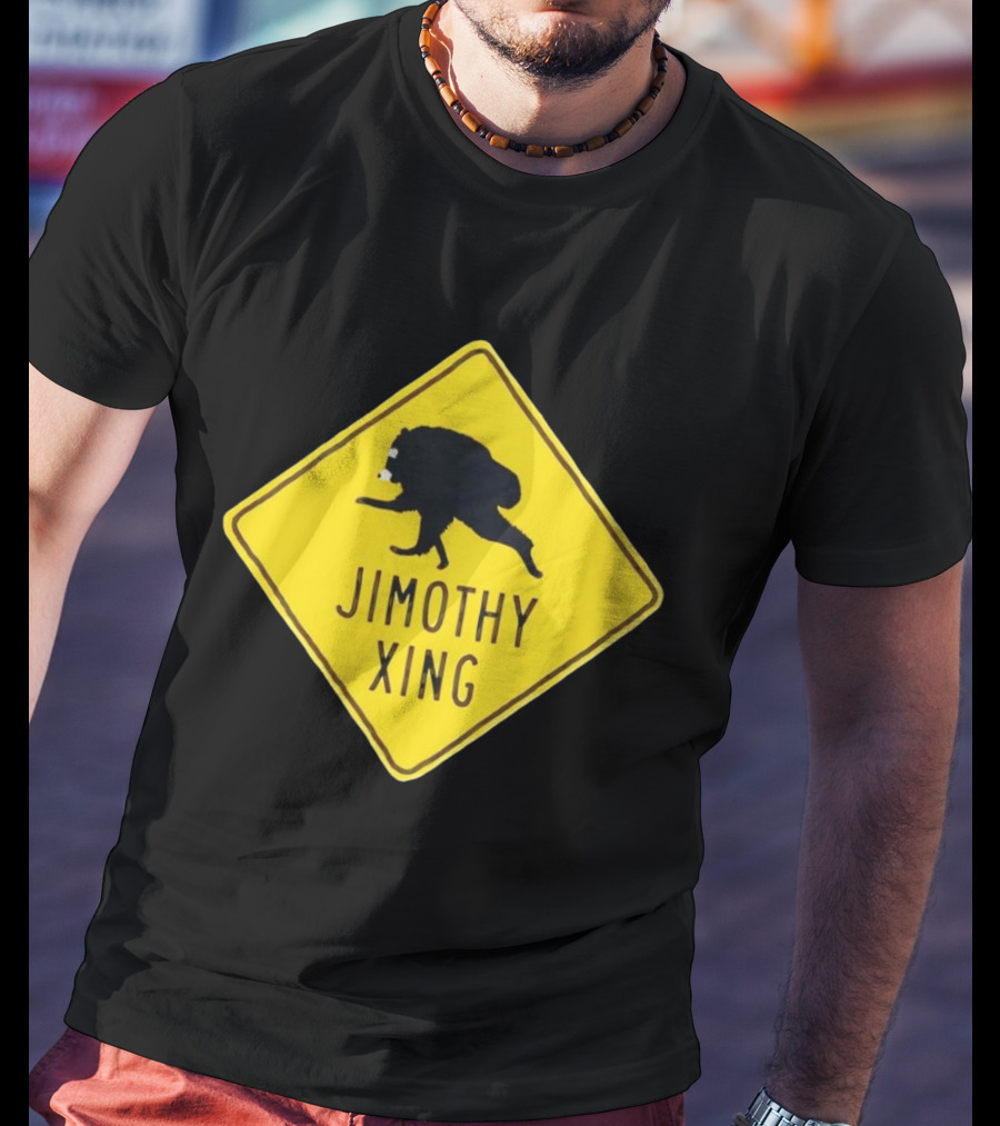 Jimothy Xing Raccoon Sign Crossing T-Shirt