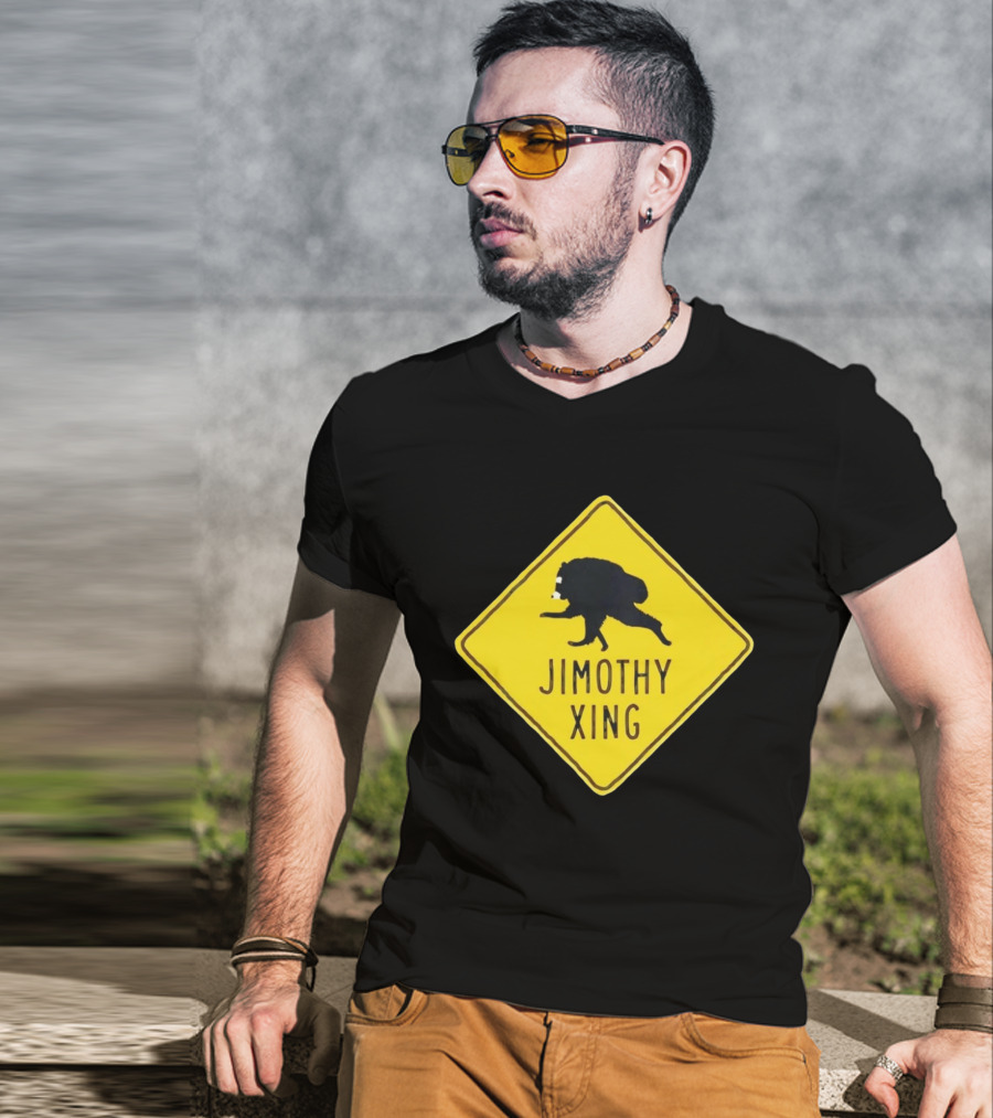 Jimothy Xing Raccoon Sign Crossing T-Shirt