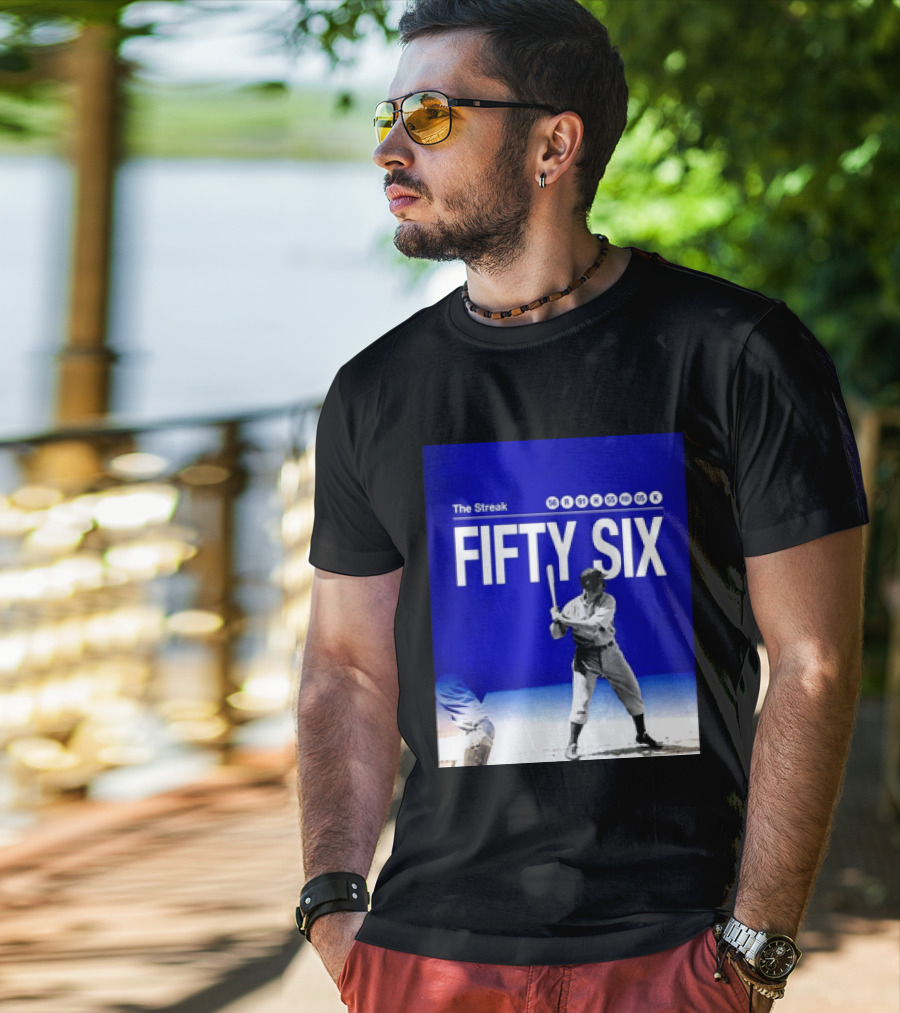Joe DiMaggio The Streak Fifty Six Baseball Legend Yankees Fifty Six T-Shirt