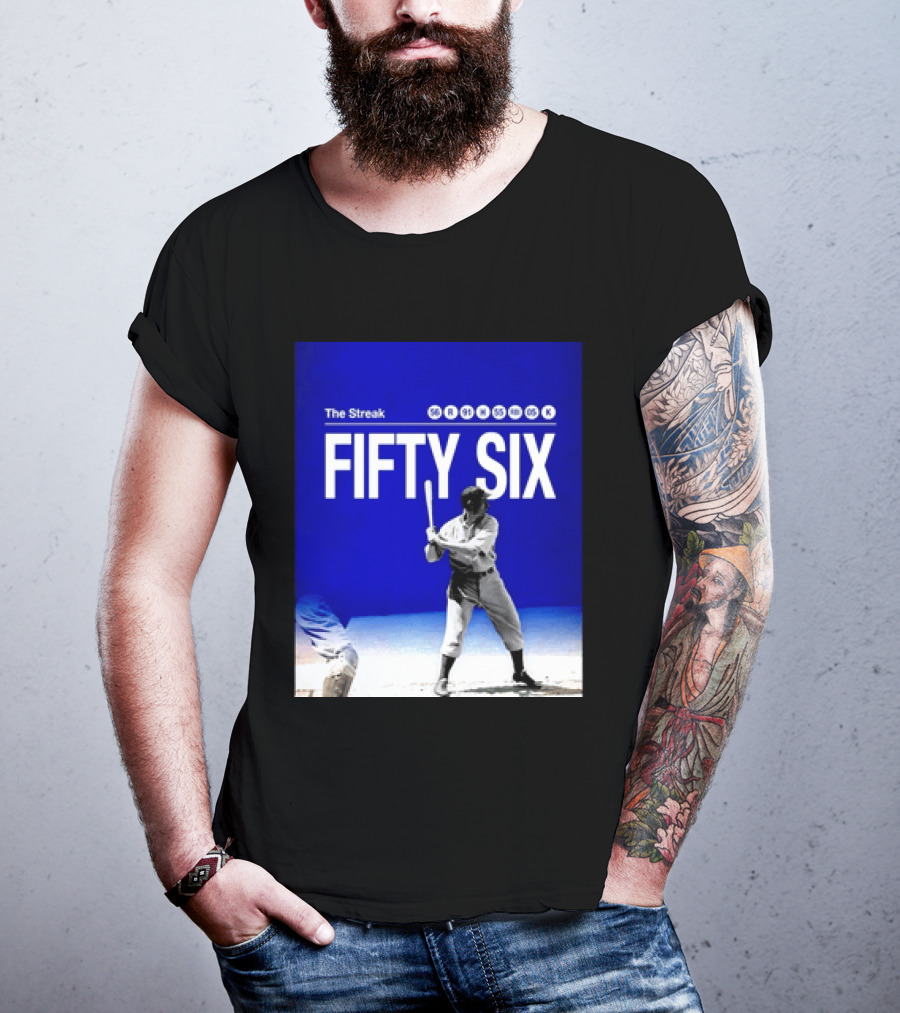 Joe DiMaggio The Streak Fifty Six Baseball Legend Yankees Fifty Six T-Shirt