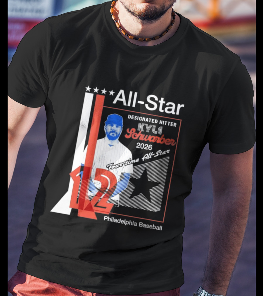 Kyle Schwarber Philadelphia Baseball 2026 All Star Designated Hitter Number 12 T-Shirt