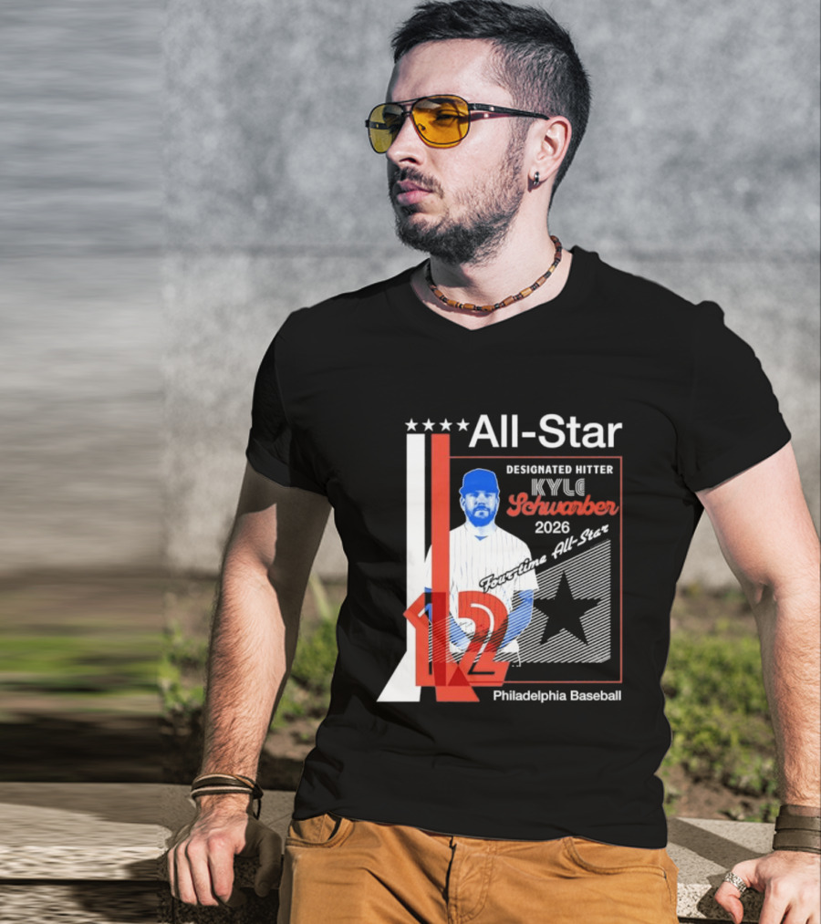 Kyle Schwarber Philadelphia Baseball 2026 All Star Designated Hitter Number 12 T-Shirt