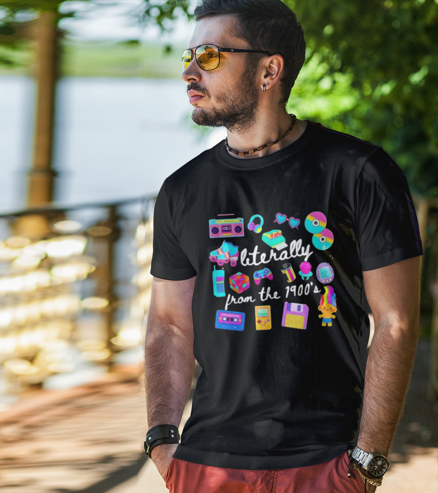 Literally From The 1900s Boombox Cassette Tape Gamer 80s 90s Nostalgia T-Shirt
