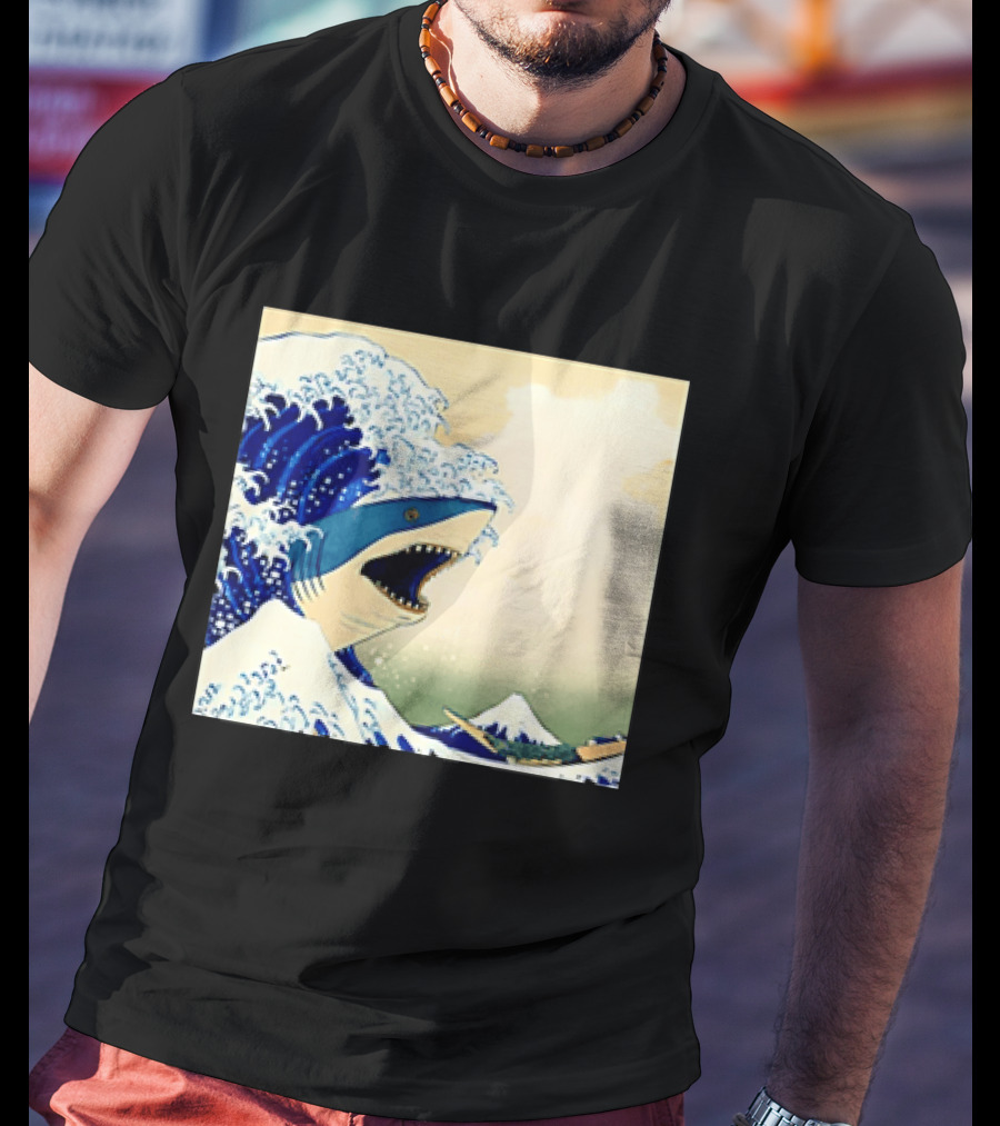The Great Wave Off Kanagawa Sharks Fusion Art Japan Ukiyo E T-Shirt