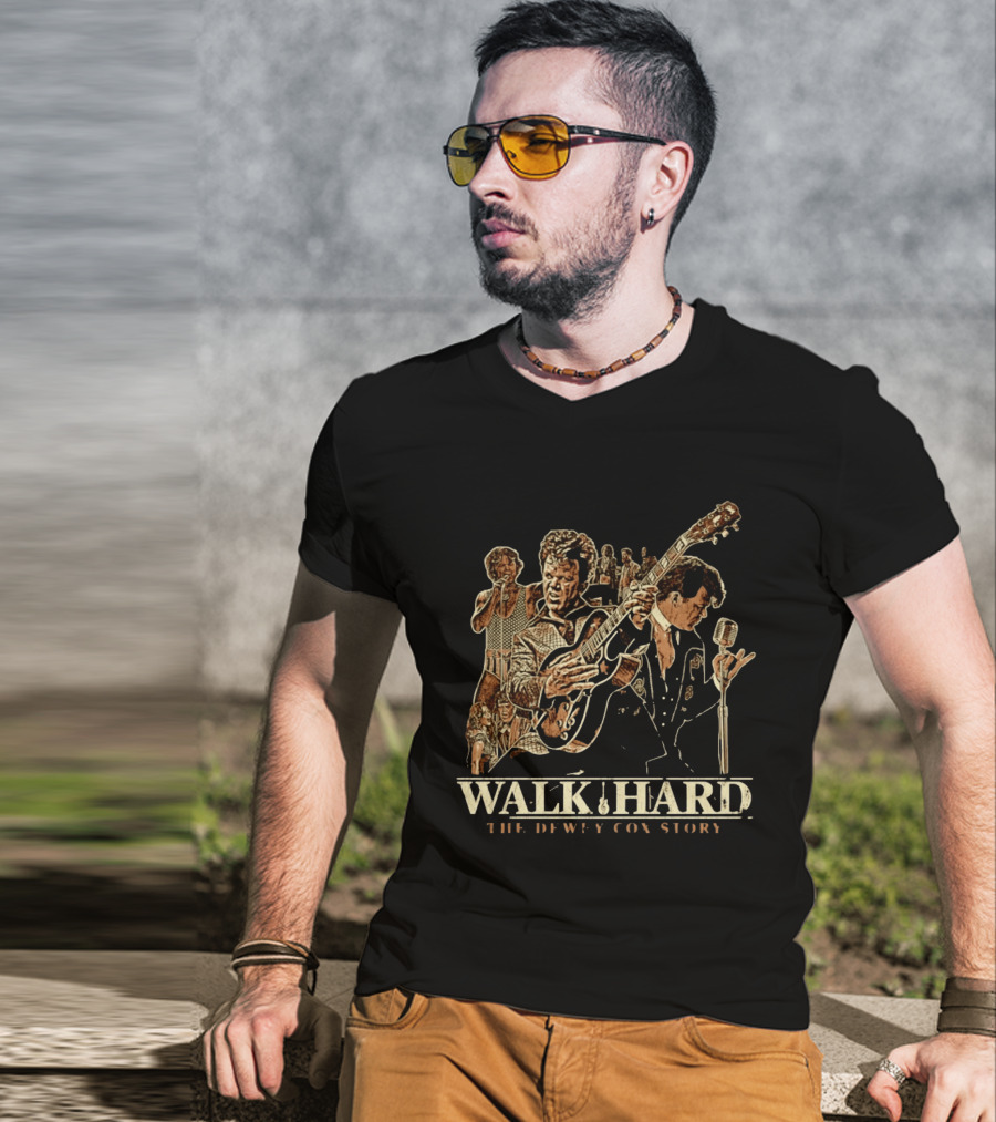 Walk Hard The Dewey Cox Story Collage John C Reilly Guitar Microphone Scene T-Shirt