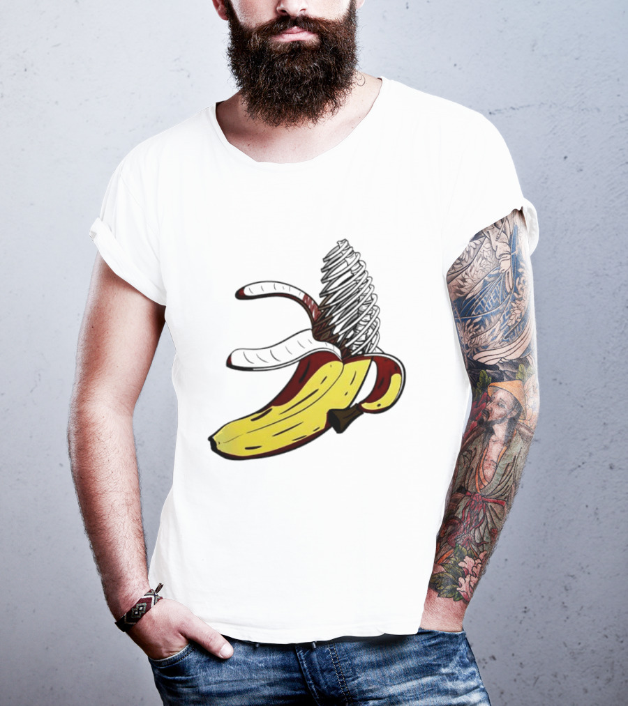 Anatomical Banana Skeleton Surreal Peeled Fruit T-Shirt