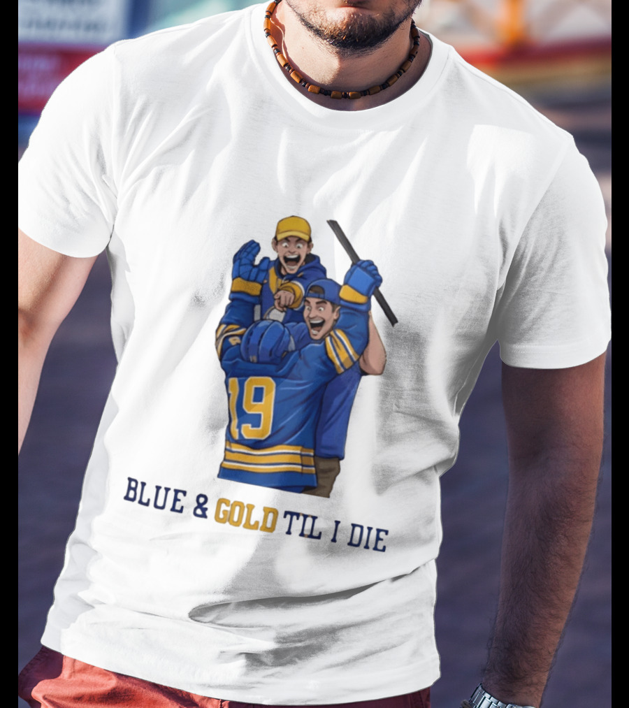 Buffalo Sabres Blue & Gold Til I Die Peyton Krebs 19 Hockey Fans T-Shirt