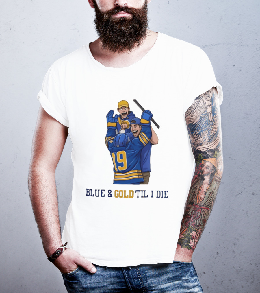 Buffalo Sabres Blue & Gold Til I Die Peyton Krebs 19 Hockey Fans T-Shirt