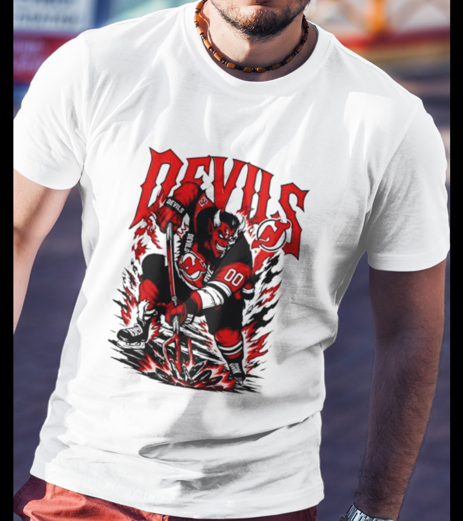 New Jersey Devils NHL Hockey Number 00 Devil Player T-Shirt