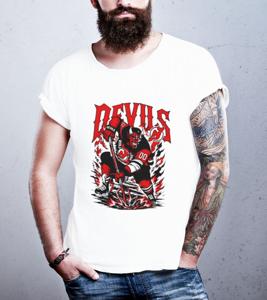 New Jersey Devils NHL Hockey Number 00 Devil Player T-Shirt