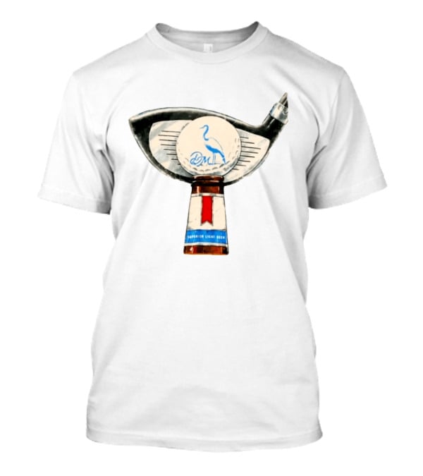 Dirty Marsh Superior Light Beer Golf Heron Bird Tap Handle T-Shirt