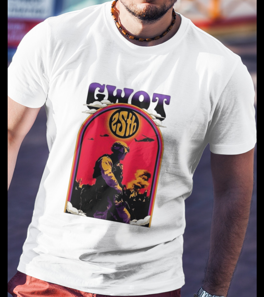 GWOT 25th Anniversary Soldier Helicopters Fire T-Shirt
