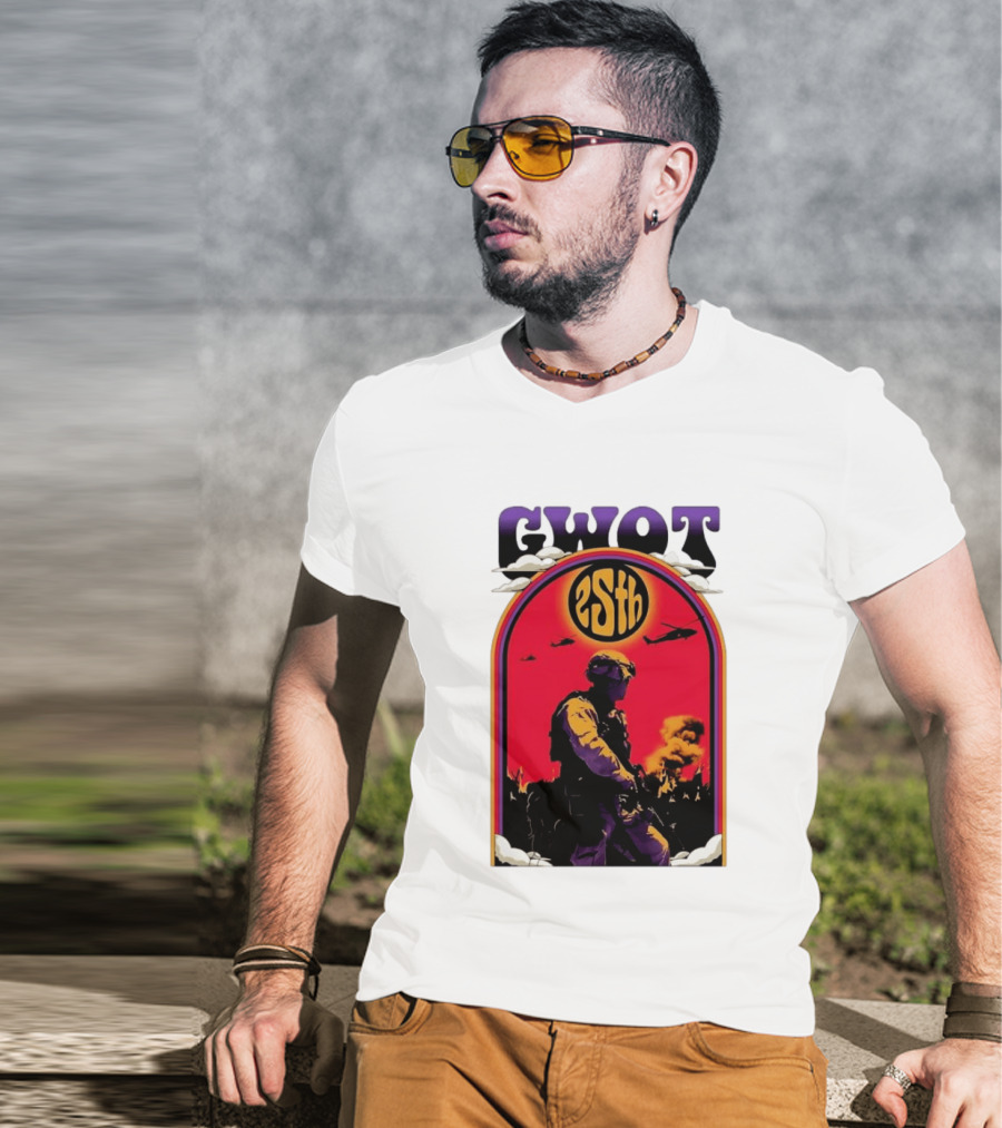 GWOT 25th Anniversary Soldier Helicopters Fire T-Shirt