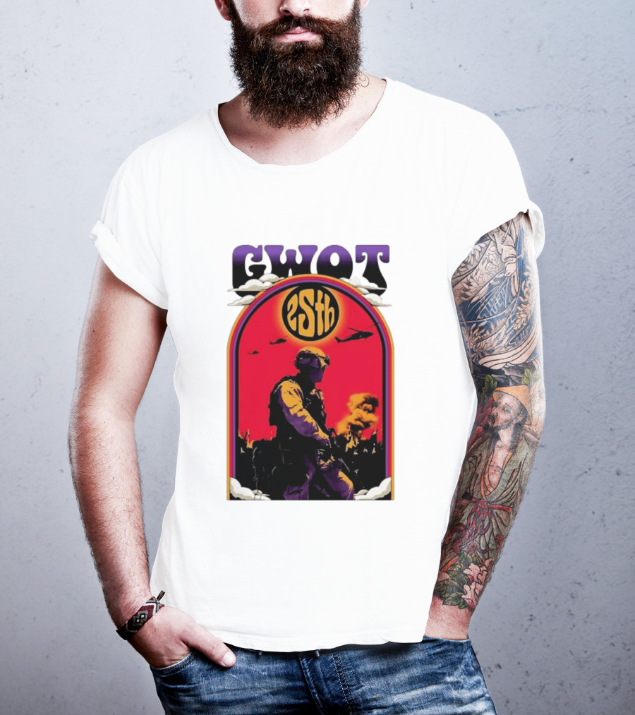 GWOT 25th Anniversary Soldier Helicopters Fire T-Shirt