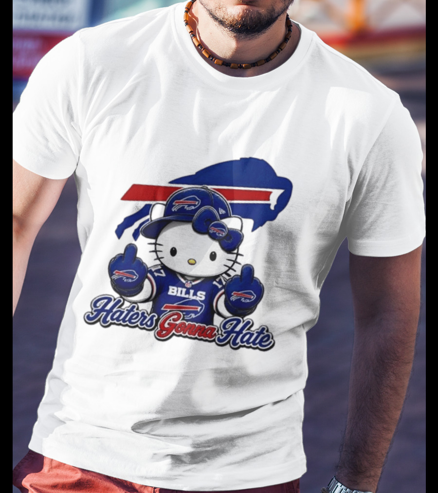 Hello Kitty Bills Haters Gonna Hate Middle Finger T-Shirt