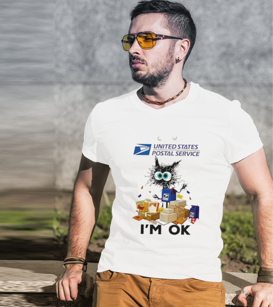 USPS United States Postal Service I'm OK With Cartoon Creature And Packages T-Shirt