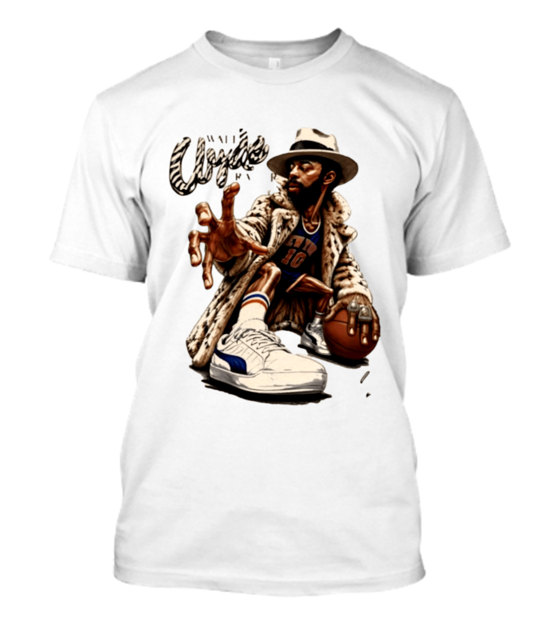 Walt Clyde Stylin' Profilin Throwback Knicks 10 Basketball Sneaker T-Shirt