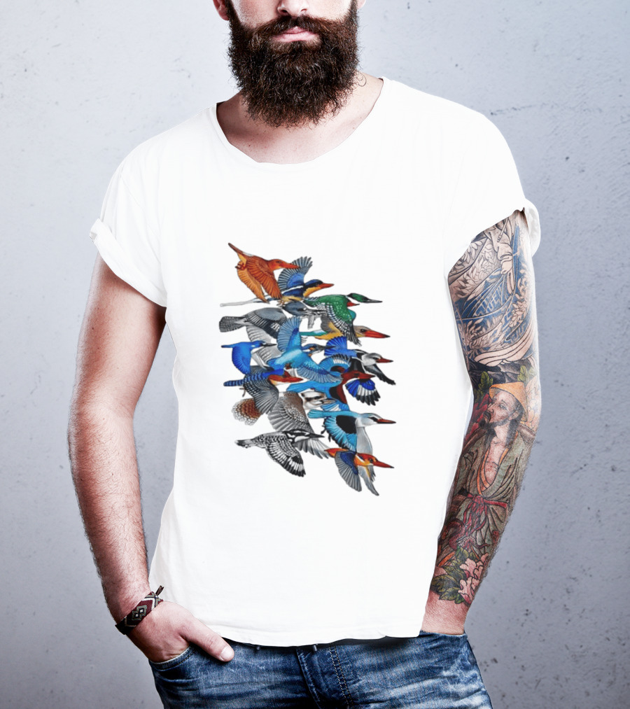 Kingfisher Birds Flying Wildlife Nature Species Collection T-Shirt