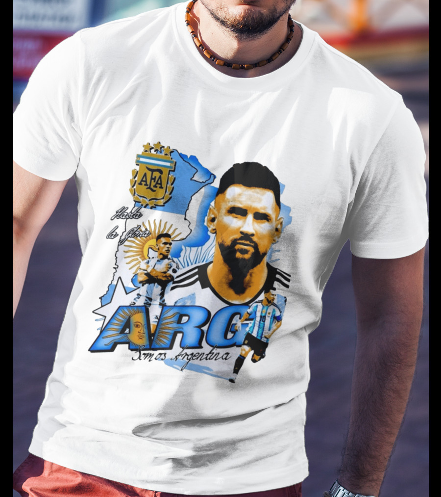 Argentina Lionel Messi Lautaro Martinez AFA Hasta La Gloria Somos Argentina T-Shirt