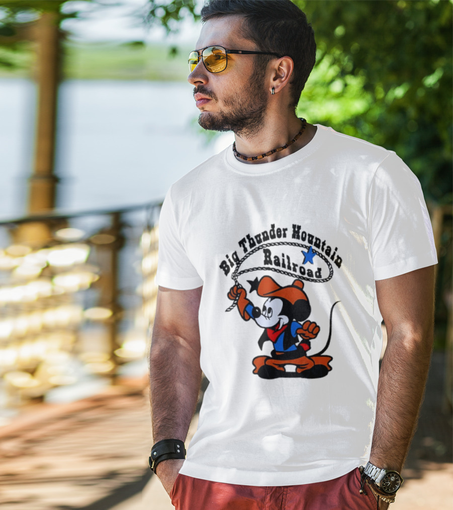 Mickey Mouse Cowboy Lasso Big Thunder Mountain Railroad T-Shirt