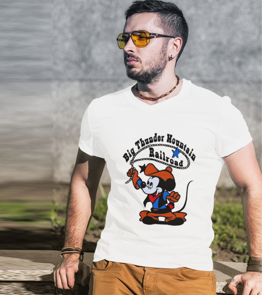 Mickey Mouse Cowboy Lasso Big Thunder Mountain Railroad T-Shirt